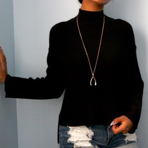 Black Mock Neck Sweater